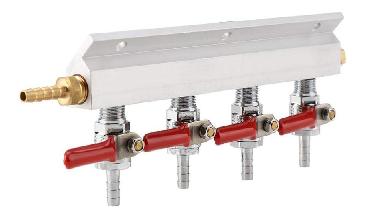 Distributeur gaz de CO2 pour bière 4 voies collecteur du répartiteur possédant raccords NPT 1/4 Barb