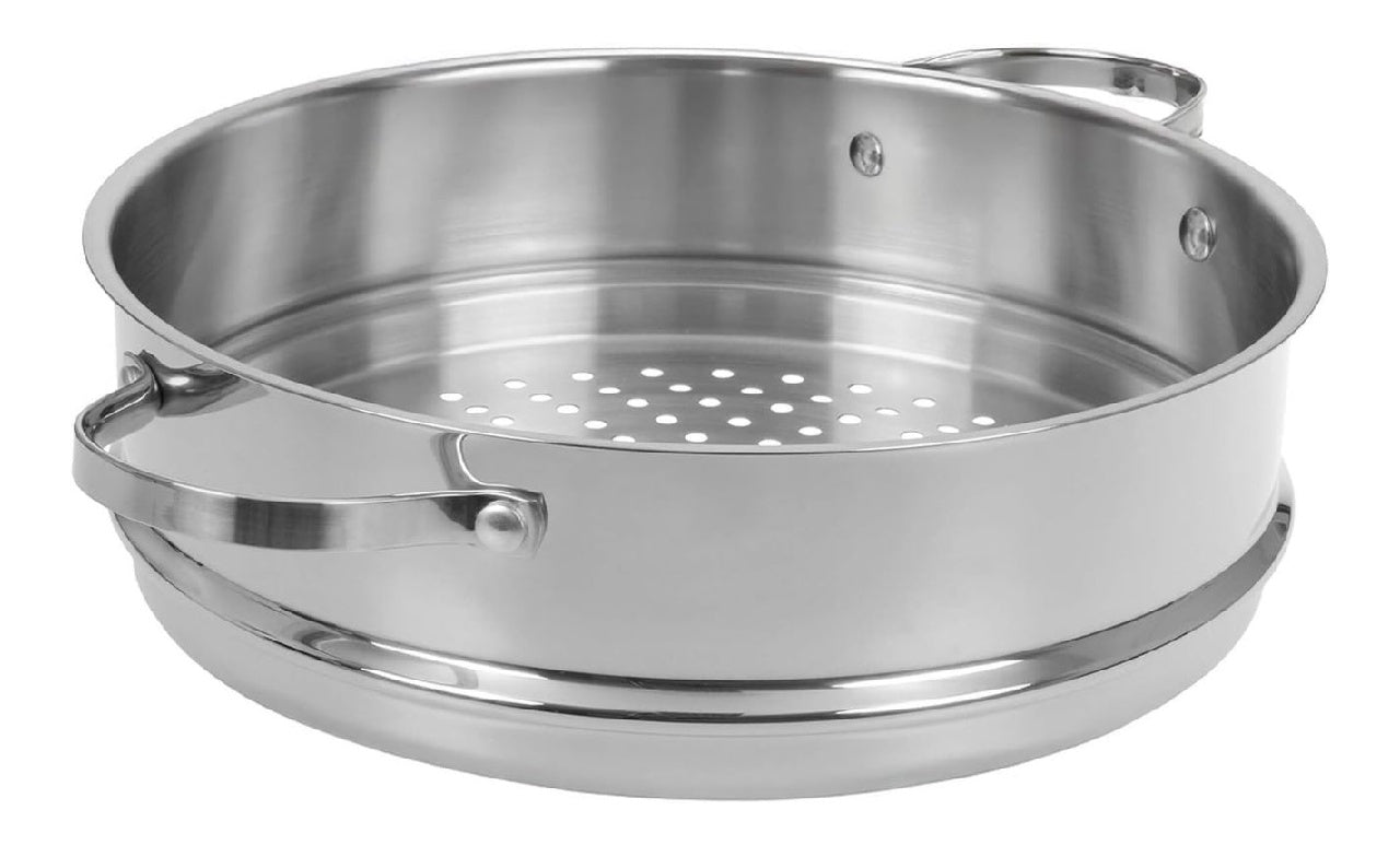 Panier GRÄWE vapeur en acier inoxydable de 28 cm pour cuiseur vapeur ProLine insert vapeur robuste pour une préparation culinaire saine de légumes du poisson et de la viande acier inoxydable 18/10 de qualité