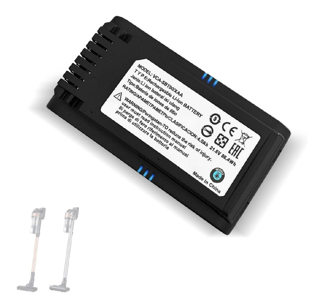 Batterie pour 40Ah Samsung VCASBTA60 VCASBT90 VCASBT90EB Compatible avec les aspirateurs sans fil Samsung JET60 JET65 JET70 JET75 JET90 Ne convient pas aux aspirateurs des séries Jet 85 JET95 et